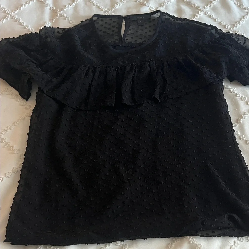 J. Crew Black Sheer Blouse